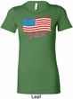 Distressed USA Flag Ladies Longer Length Shirt