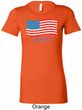 Distressed USA Flag Ladies Longer Length Shirt