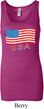 Distressed USA Flag Ladies Longer Length Tank Top