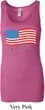 Distressed USA Flag Ladies Longer Length Tank Top