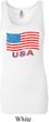 Distressed USA Flag Ladies Longer Length Tank Top