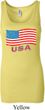 Distressed USA Flag Ladies Longer Length Tank Top