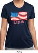 Distressed USA Flag Ladies Moisture Wicking Shirt
