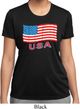 Distressed USA Flag Ladies Moisture Wicking Shirt