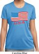 Distressed USA Flag Ladies Moisture Wicking Shirt