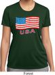 Distressed USA Flag Ladies Moisture Wicking Shirt