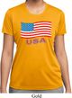 Distressed USA Flag Ladies Moisture Wicking Shirt