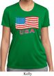 Distressed USA Flag Ladies Moisture Wicking Shirt