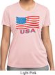 Distressed USA Flag Ladies Moisture Wicking Shirt