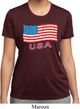 Distressed USA Flag Ladies Moisture Wicking Shirt