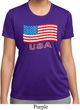 Distressed USA Flag Ladies Moisture Wicking Shirt