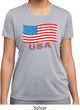 Distressed USA Flag Ladies Moisture Wicking Shirt