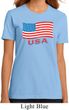 Distressed USA Flag Ladies Organic Shirt