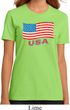Distressed USA Flag Ladies Organic Shirt