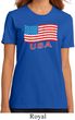 Distressed USA Flag Ladies Organic Shirt