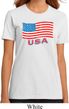 Distressed USA Flag Ladies Organic Shirt