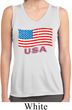 Distressed USA Flag Ladies Sleeveless Moisture Wicking Shirt