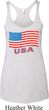 Distressed USA Flag Ladies Tri Blend Racerback Tank Top