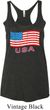 Distressed USA Flag Ladies Tri Blend Racerback Tank Top