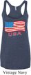Distressed USA Flag Ladies Tri Blend Racerback Tank Top