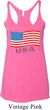 Distressed USA Flag Ladies Tri Blend Racerback Tank Top