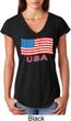 Distressed USA Flag Ladies Tri Blend V-Neck Shirt