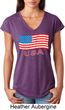 Distressed USA Flag Ladies Tri Blend V-Neck Shirt