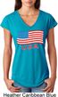 Distressed USA Flag Ladies Tri Blend V-Neck Shirt