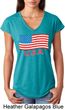 Distressed USA Flag Ladies Tri Blend V-Neck Shirt