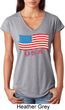 Distressed USA Flag Ladies Tri Blend V-Neck Shirt
