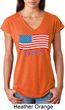 Distressed USA Flag Ladies Tri Blend V-Neck Shirt