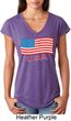Distressed USA Flag Ladies Tri Blend V-Neck Shirt
