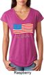 Distressed USA Flag Ladies Tri Blend V-Neck Shirt
