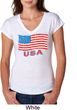 Distressed USA Flag Ladies Tri Blend V-Neck Shirt