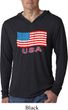 Distressed USA Flag Lightweight Hoodie Shirt