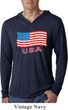 Distressed USA Flag Lightweight Hoodie Shirt