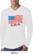 Distressed USA Flag Lightweight Hoodie Shirt