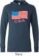 Distressed USA Flag Lightweight Hoodie Tee