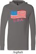 Distressed USA Flag Lightweight Hoodie Tee