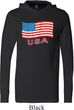 Distressed USA Flag Lightweight Hoodie Tee