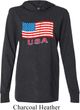 Distressed USA Flag Lightweight Hoodie Tee