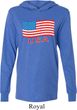 Distressed USA Flag Lightweight Hoodie Tee