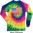 Distressed USA Flag Long Sleeve Tie Dye Shirt