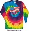 Distressed USA Flag Long Sleeve Tie Dye Shirt