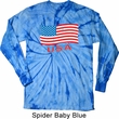 Distressed USA Flag Long Sleeve Tie Dye Shirt
