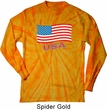 Distressed USA Flag Long Sleeve Tie Dye Shirt
