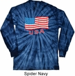 Distressed USA Flag Long Sleeve Tie Dye Shirt