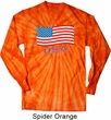 Distressed USA Flag Long Sleeve Tie Dye Shirt