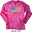 Distressed USA Flag Long Sleeve Tie Dye Shirt
