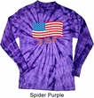 Distressed USA Flag Long Sleeve Tie Dye Shirt